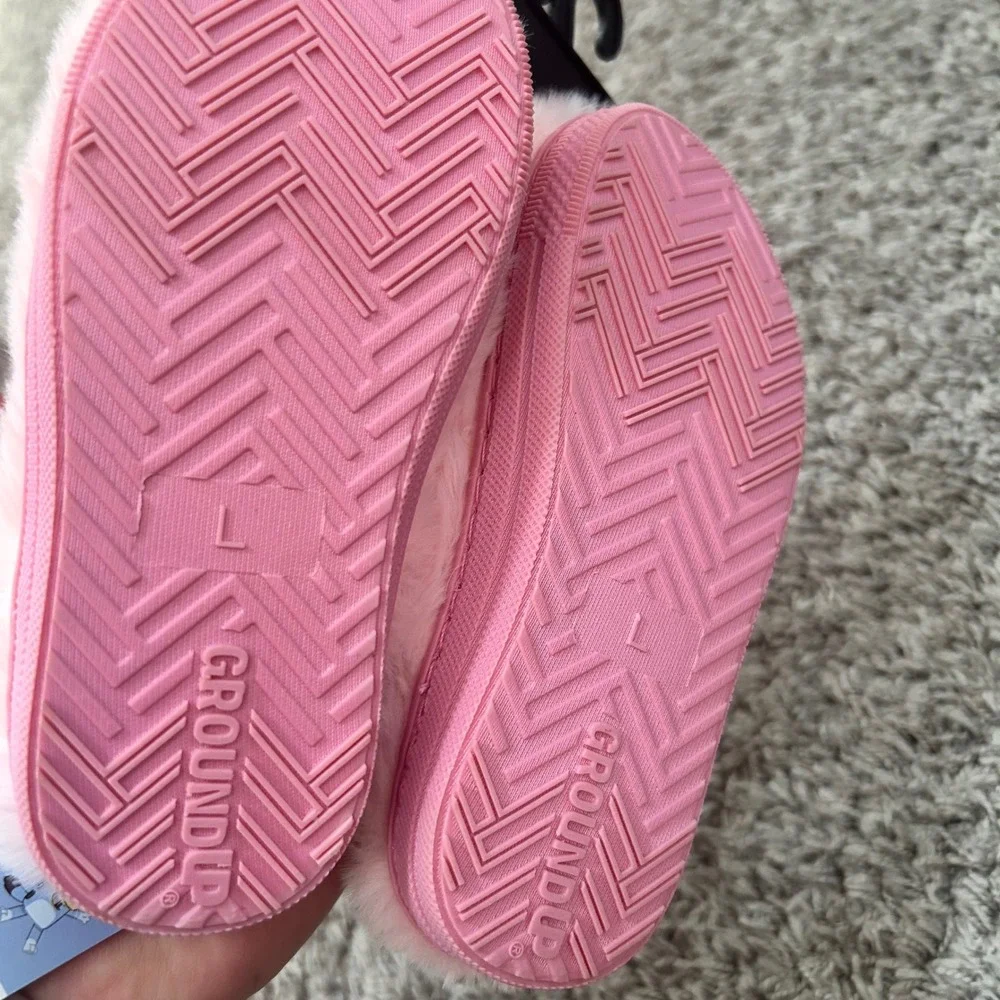Bluey Bingo little Girls Pink Faux Fur Slingback Slippers Ground Up Sz Large New